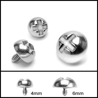 Dermal Anchor Steel Screw Top
