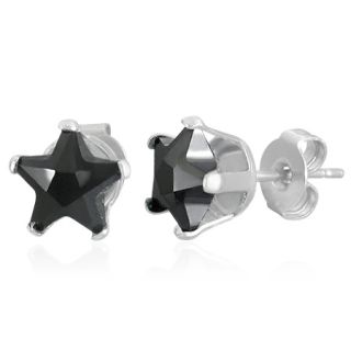 Korvakorut - Black CZ Star 8mm