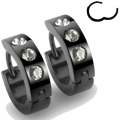 Korvakorut - Blacksteel Three Zircon