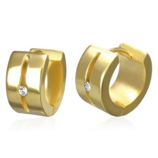 Korvakorut - Goldsteel CZ Wide