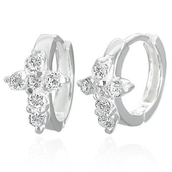 Korvakorut - Silver Cross Cubic Zircon