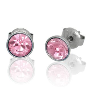 Korvakorut - Swarovski Pink 7mm