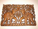 Sisustustaulu - Teak Wood Norsut