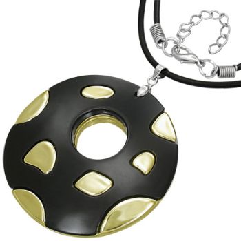 Kaulakoru - Two Tone Hole Disc Pendant