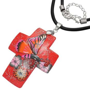 Kaulakoru - Red Butterfly Cross