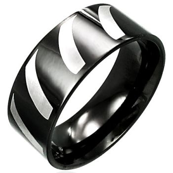 Kirurginter�s Sormus - Blacksteel Stripes