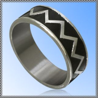 Kirurginter�s Sormus - Blacksteel Zig Zag