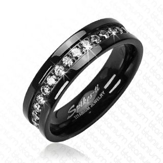 Titaanisormus - Black Titanium Cubic Zircon