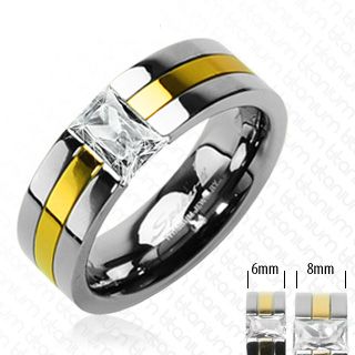 Titaanisormus - Two Tone Zircon