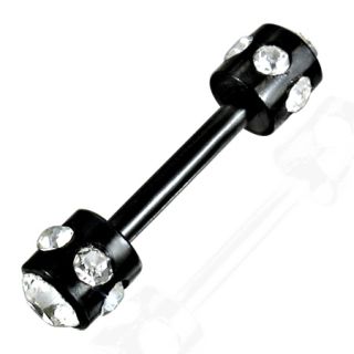 Micro Barbell 1,2mm - Black Multi Zircon