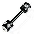 Micro Barbell 1,2mm - Black Multi Zircon