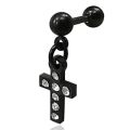 Micro Barbell Blacksteel - Zircon Cross